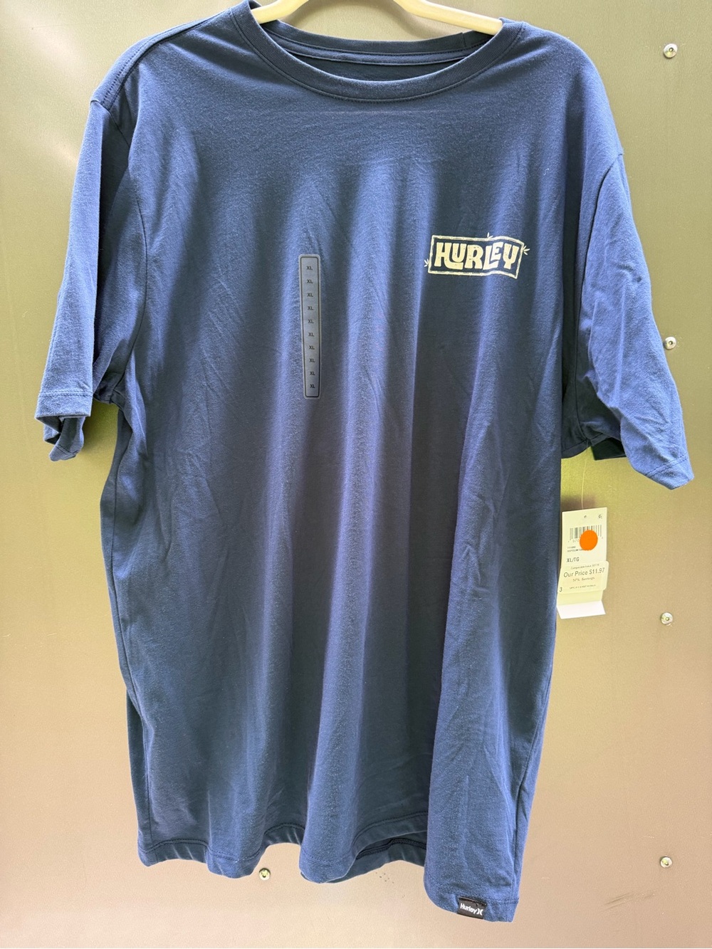 Hurley Navy Short Sleeve Logo Tee with Chest Patch